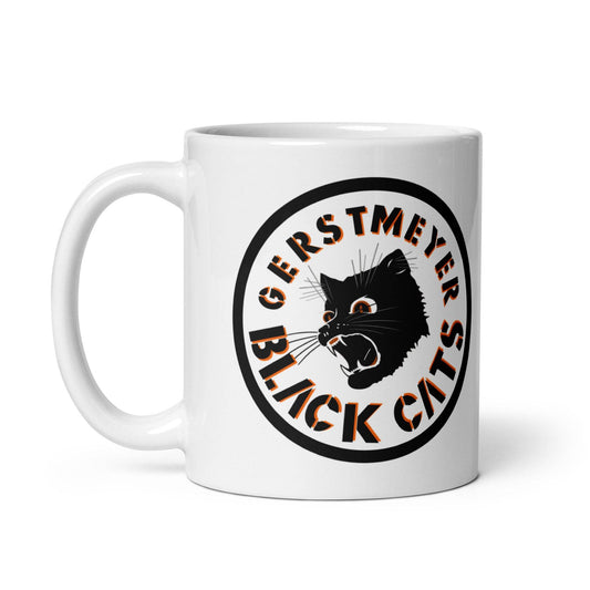 Gerstmeyer HS Black Cats - center court design  -  Coffee mug (white) - EdgyHaute