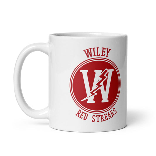 Wiley HS Red Streaks - center court design  -  Coffee mug (white) - EdgyHaute