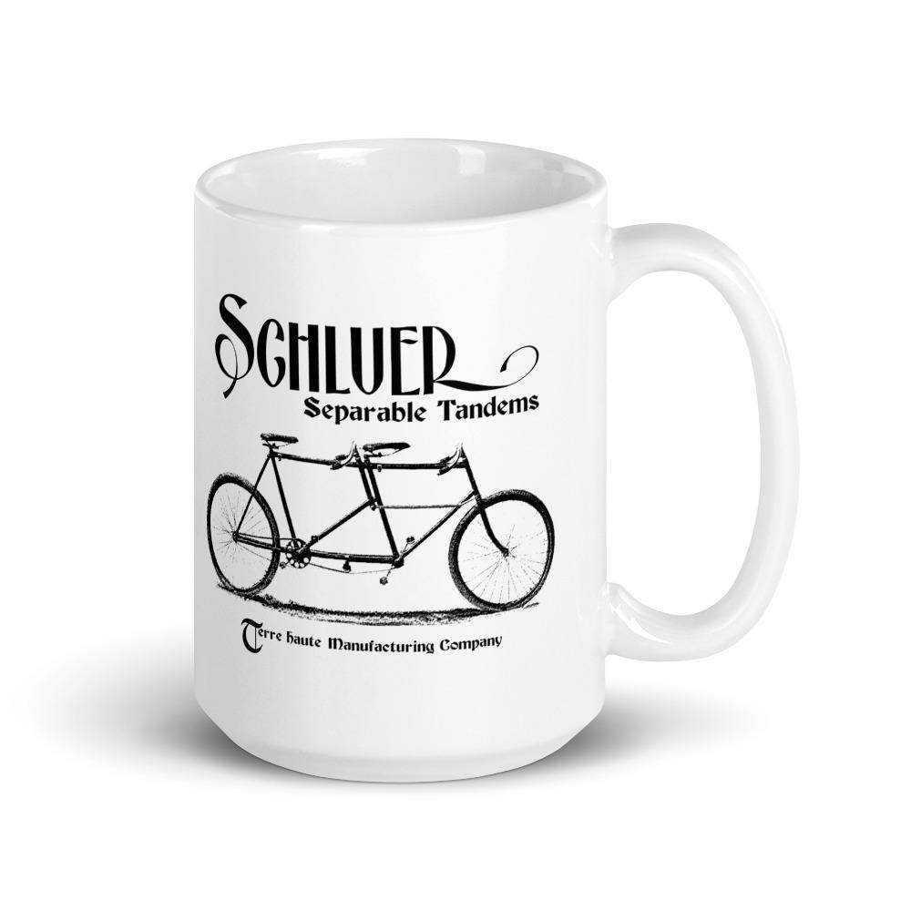 Schluer Tandem Bicycles - Terre Haute Manufacturing - Terre Haute Indiana  -  Coffee mug - EdgyHaute