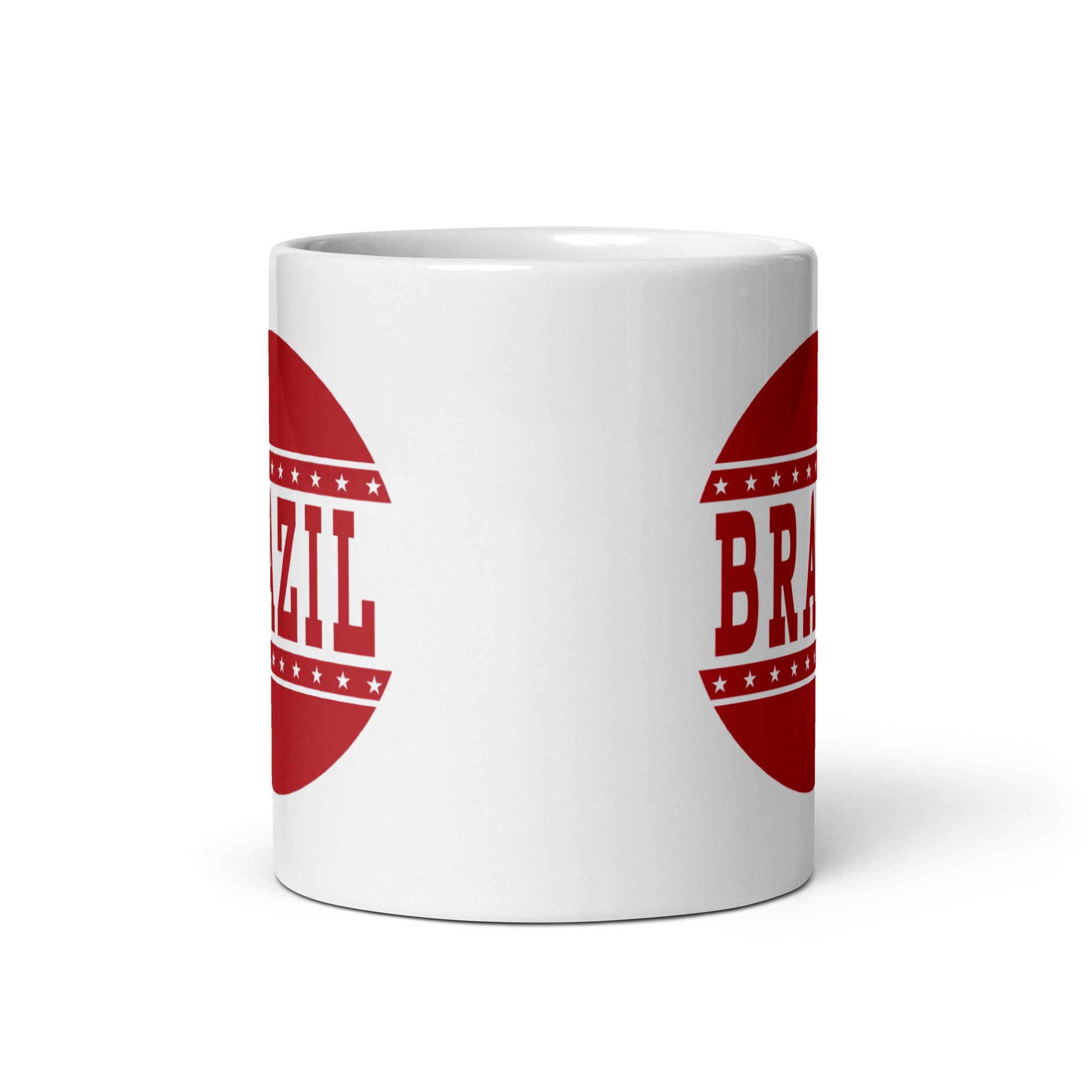 Brazil HS Red Devils - Button design - Coffee mug (white) - EdgyHaute