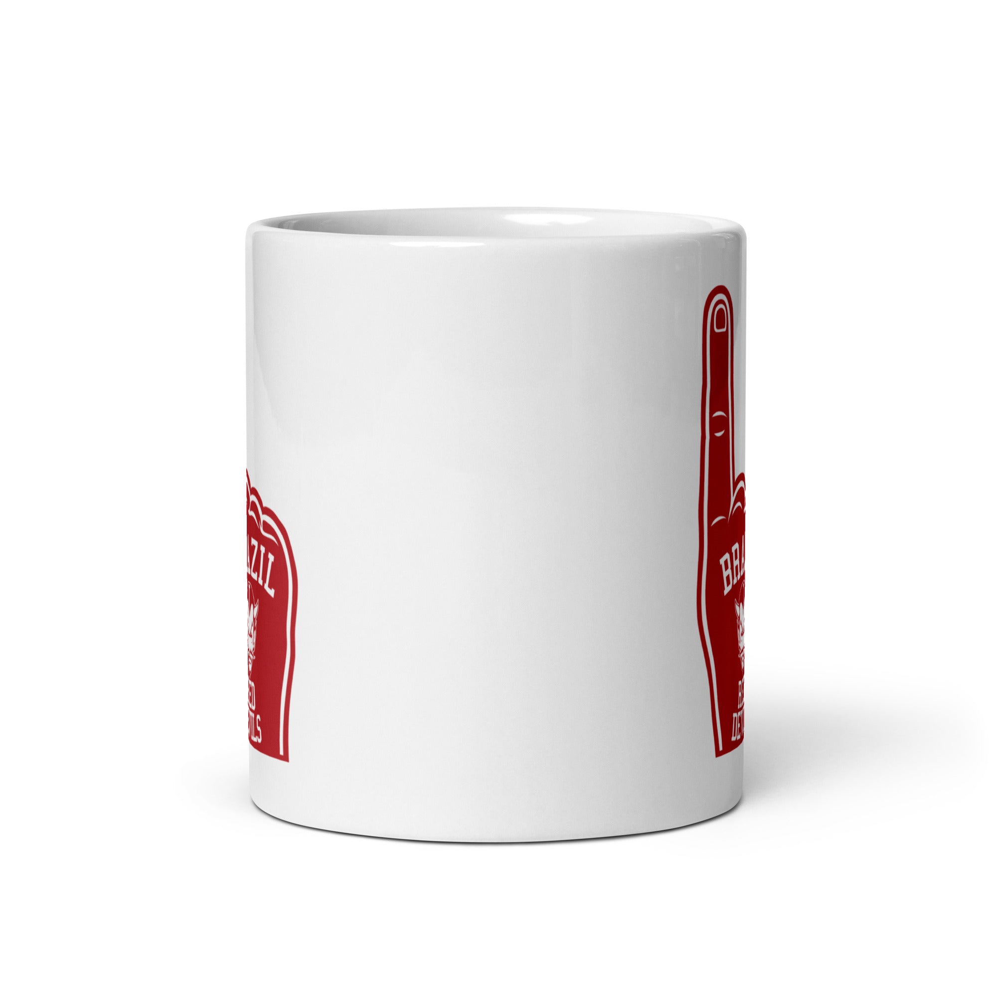 Brazil HS Red Devils - Foam Finger - Coffee mug (white) - EdgyHaute