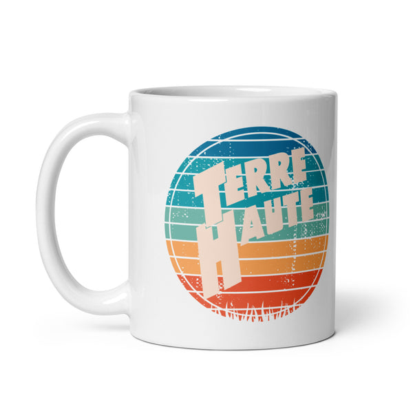 Terre Haute - Vintage Sunset - Coffee mug (white) - EdgyHaute